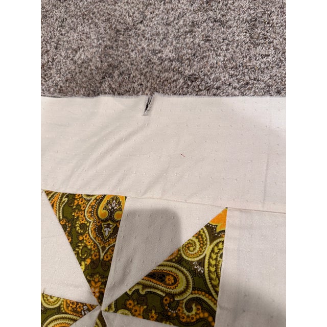 Vintage Mid 20th Century Throw Size Paisley Quilt Top For Sale - Image 6 of 7
