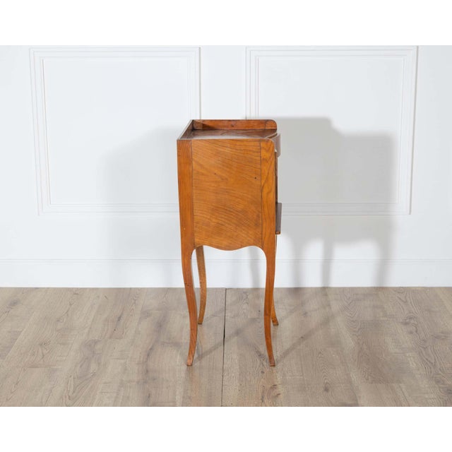 Mid-20th Century Pair of Louis XV Style Cherry Bedside Tables with Drawer and Niche For Sale - Image 4 of 14