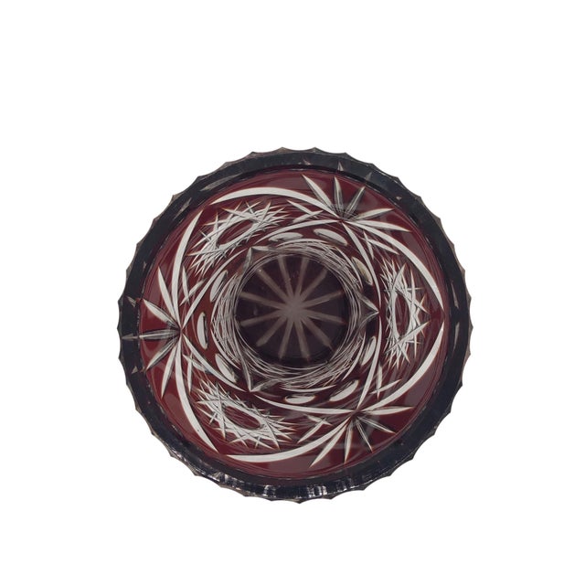 Late 20th Century Crystal Vase Large Cut Vintage For Sale - Image 5 of 11