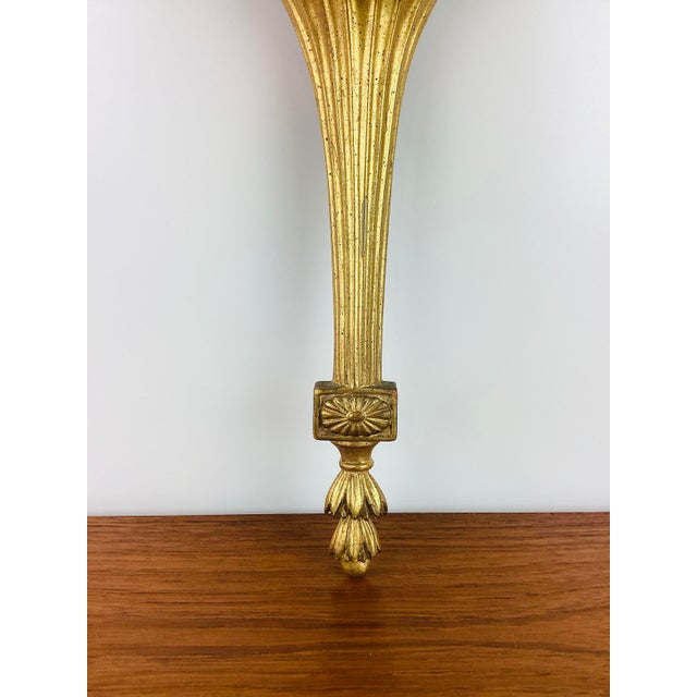 Vintage 1940s Art Deco Gold Gilt Plaster Wall Shelf For Sale - Image 4 of 7