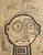 A marker drawing on paper by the American artist R.A. "Drew" Buys. This abstract work depicts a figure with a round head...