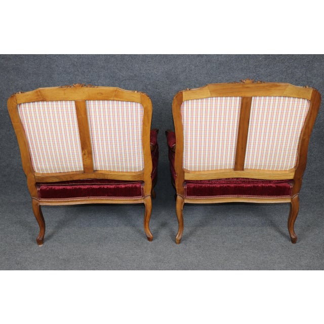 Pair 19th C French Louis XV Style Elaborately Carved Armchairs For Sale - Image 4 of 8