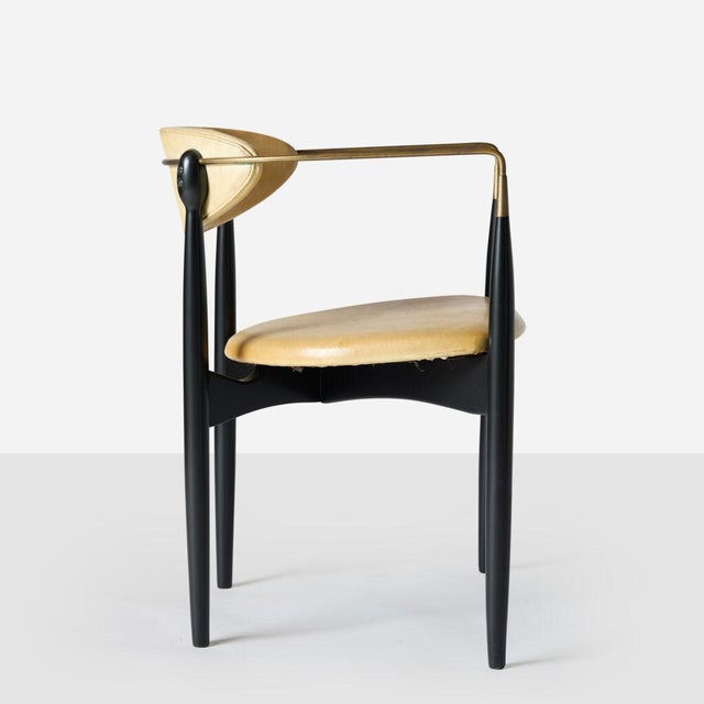 Black & Brass Viscount Chair by Dan Johnson For Sale - Image 10 of 12