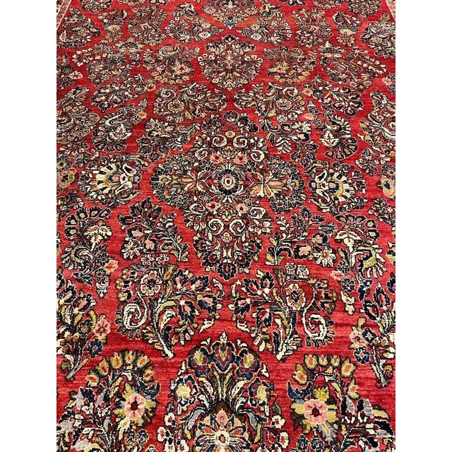Textile 1920s Antique Persian Sarouk Rug For Sale - Image 7 of 9