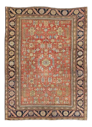 Antique Persian Serapi Rug With All-Over Geometric Design