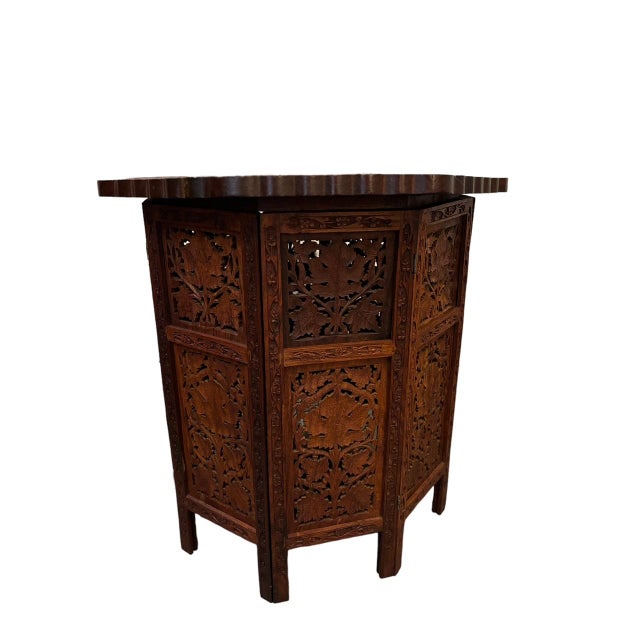 Antique Hand Carved Octagonal Side Table For Sale - Image 11 of 11