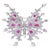 Early 21st Century 18K White Gold 1.00 Cttw Diamond, Ruby Sapphire, and Amethyst Mixed Gemstone Butterfly Brooch Pin (G-H Color, VS1-VS2 Clarity) For Sale - Image 5 of 6