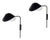 Mid-Century Modern Black Anthony Wall Lamps by Serge Mouille, Set of 2 For Sale