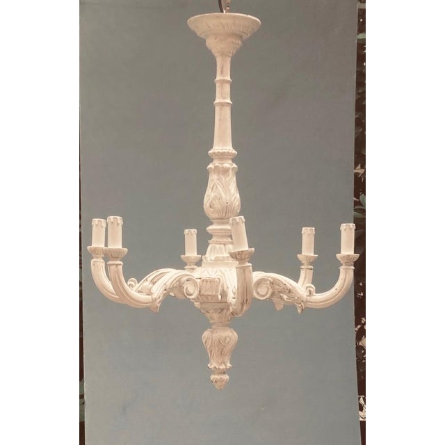 Florence Chandelier in Wood, 1960s For Sale - Image 10 of 11