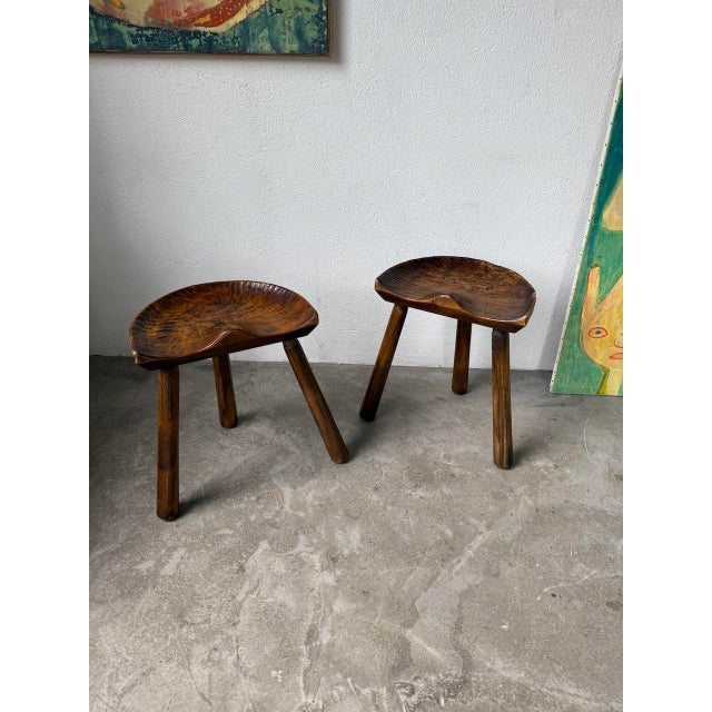 Tripod Shepherds Stools from Le Selou, 1960s, Set of 2 For Sale - Image 11 of 18