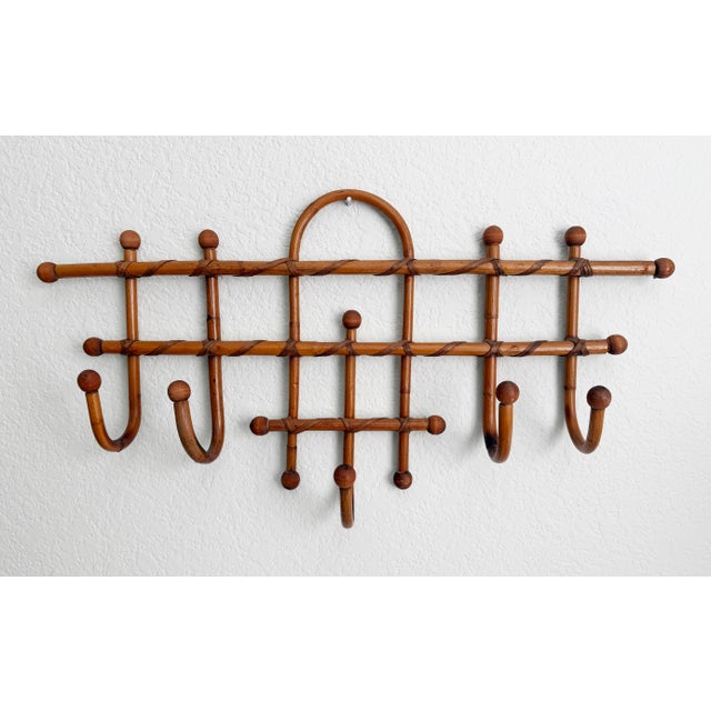 Mid 20th Century Italian Mid 20th C Bamboo & Cane Wall Hooks For Sale - Image 5 of 11