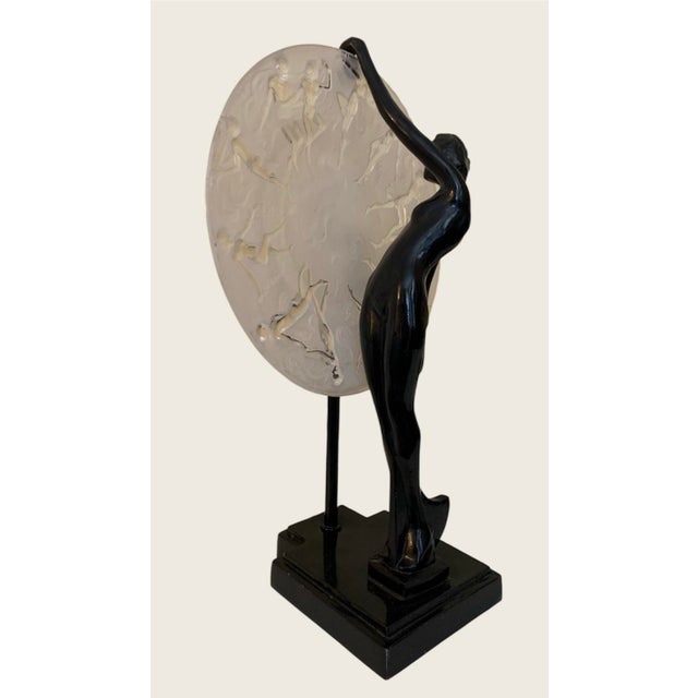 1980s 1980s Art Deco Frankart Nude Nymph With Consolidated Glass Moon Lamp by Sarsaparilla For Sale - Image 5 of 10