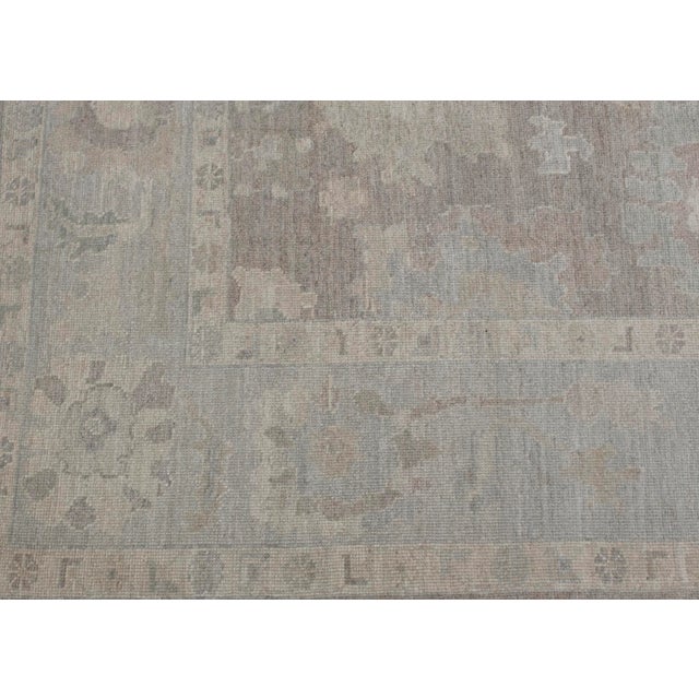 Modern Turkish Oushak Rug Gray, Taupe, Blue Handwoven Wool Rug 9'4" X 12'4" For Sale - Image 3 of 7