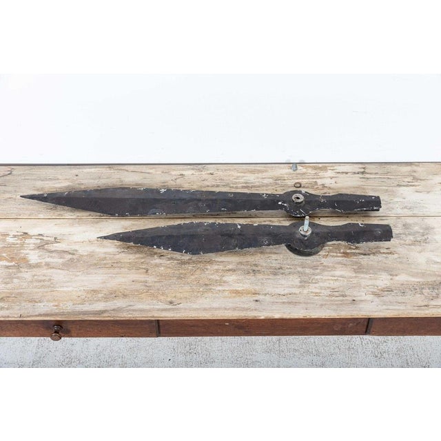 Large Antique French Clock Tower Hands in Zinc For Sale - Image 12 of 16