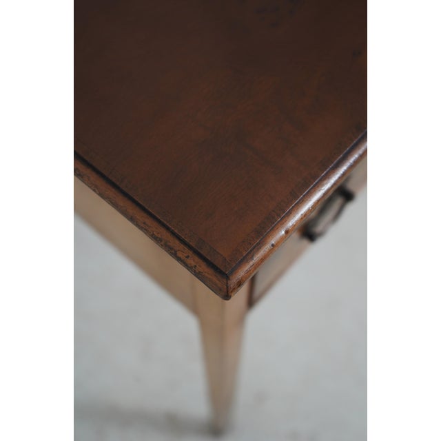 English Yew Wood Custom Made 3 Drawer Dressing Table For Sale - Image 9 of 17