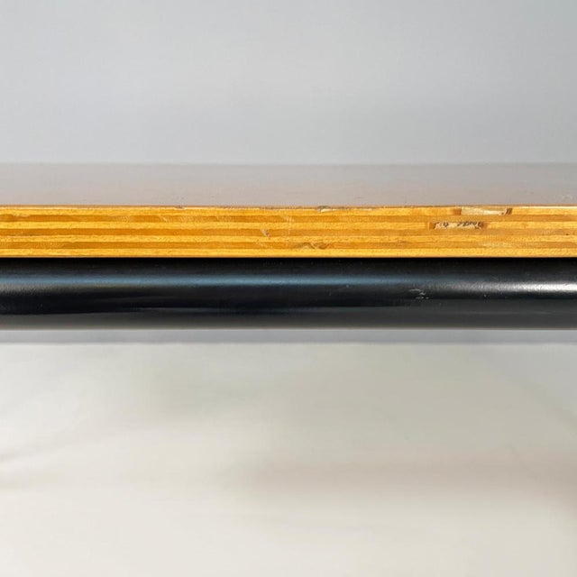 Italian Modern Dining Table or Desk in Wood and Black Metal, 1980s For Sale - Image 10 of 18
