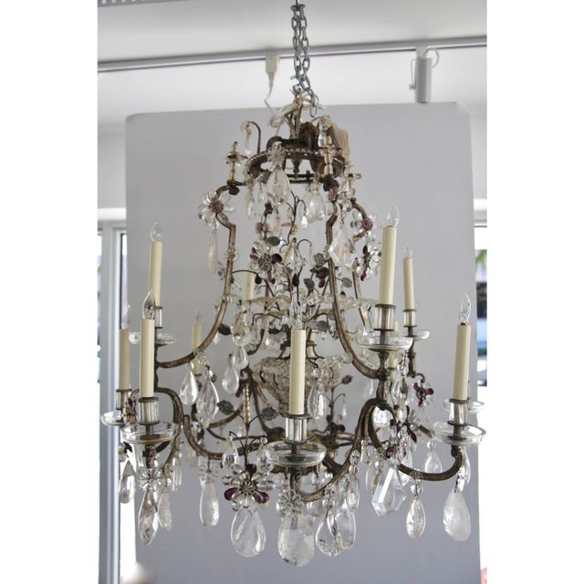 French Maison Bagues Rock Crystal Chandelier For Sale - Image 3 of 11