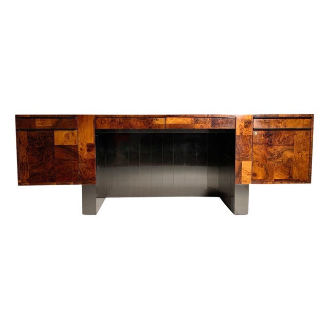 Burl Cityscape Executive Desk By Paul Evans For Sale