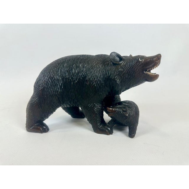Japanes Bear with Cub Wooden Carved Ainu Figurine, 1900s For Sale - Image 15 of 15