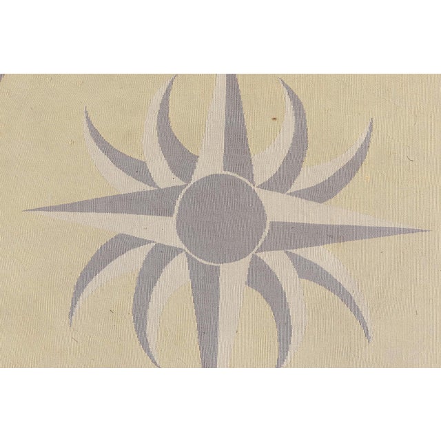 Rare 1930s French Aubusson Round Rug Attributed to André Arbus Size: 8'9" × 8'9" (266 × 266 cm) Color: Beige, Lavender,...