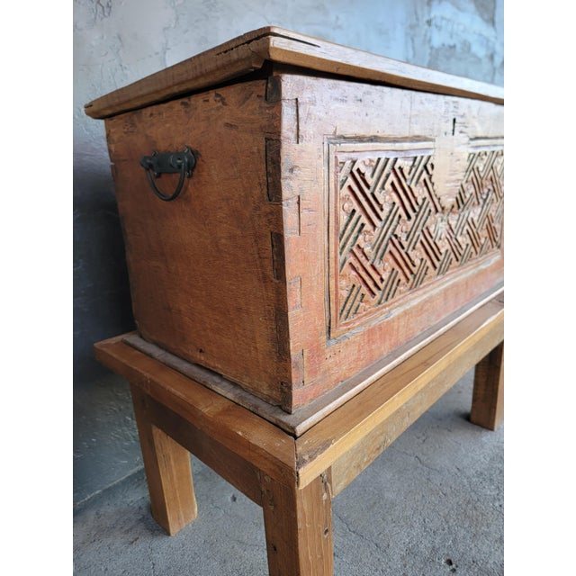 Early 20th Century Two Indonesian Dowry Chests on Stands From Bali (Nightstands or End Tables?) For Sale - Image 4 of 18