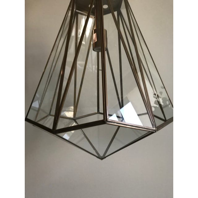 Hexagon Glass & Brass Pendant Chairish