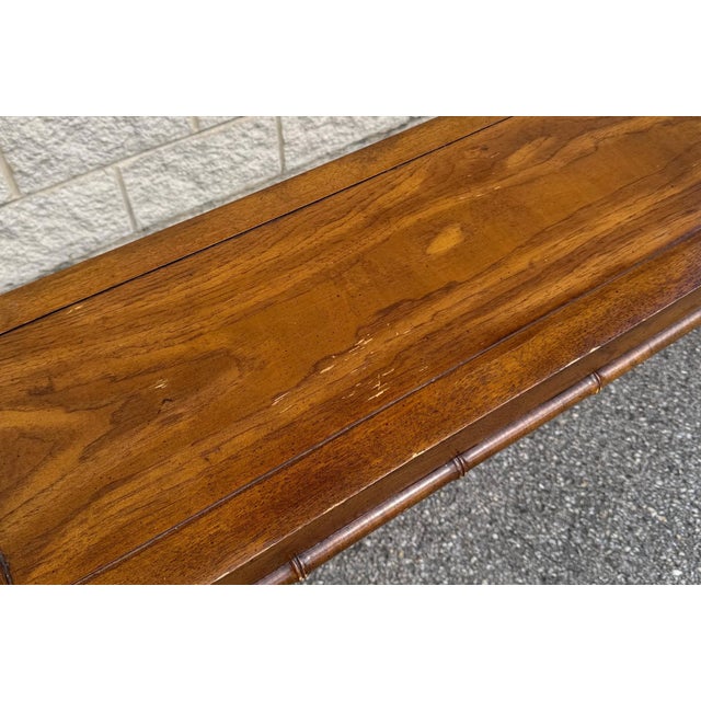 Mid 20th Century Sculptural Faux Bamboo Console Table For Sale - Image 10 of 10