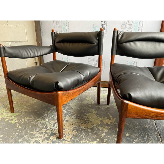 Set of 2 Kristian Solmer Vedel “Modus” Settee, Tropical Wood & Leather, 1963 For Sale - Image 10 of 12