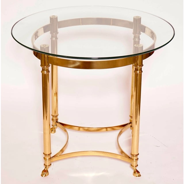 1970s Italian Brass and Glass Hoof Feet Table For Sale In Miami - Image 6 of 13