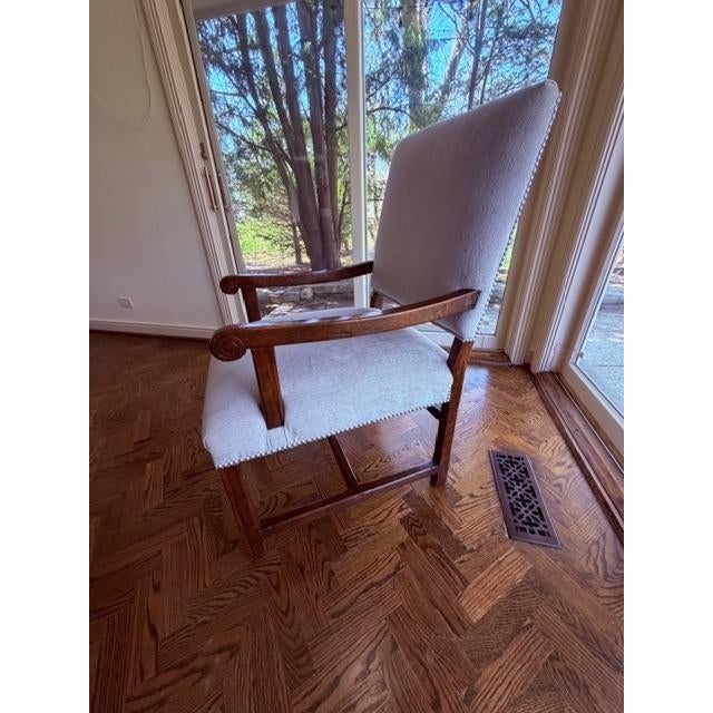 Beautiful Traditional Oak Parquet Dining Room Table and Chairs With 2 Exenstions For Sale - Image 17 of 17