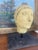 Textured Vintage Papier-Mâché Head Sculpture With Hand-Painted Detailing on Custom Stand.. For Sale - Image 4 of 9