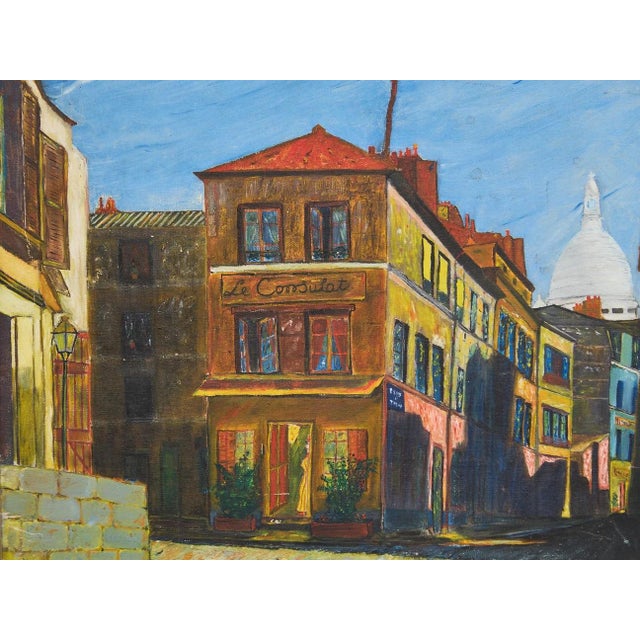 Vintage Montmartre Street Scene Painting by N. Krims For Sale - Image 9 of 9