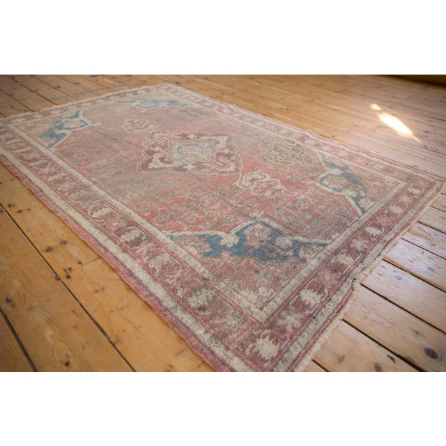 Turkish Vintage Distressed Anatolian Rug - 4'3" X 5'11" For Sale - Image 3 of 9