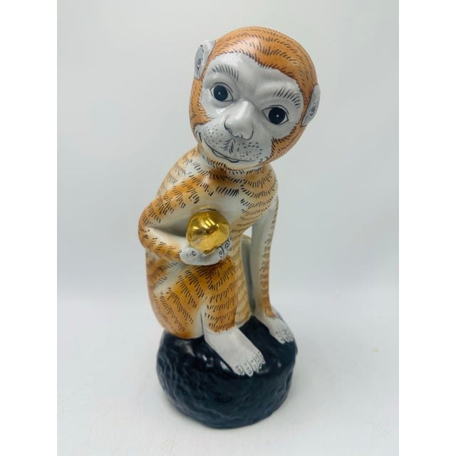 Chinoiserie Vintage Ceramic Chinoiserie Monkey For Sale - Image 3 of 6
