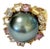 Bochic “Orient” Vintage Tahiti Pearl & Multi Sapphire Ring Set 18K Gold & Silver For Sale