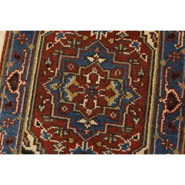 Heriz Rug 2’1” X 3′ Red Wool Traditional Hand-Knotted Oriental Carpet For Sale - Image 4 of 7