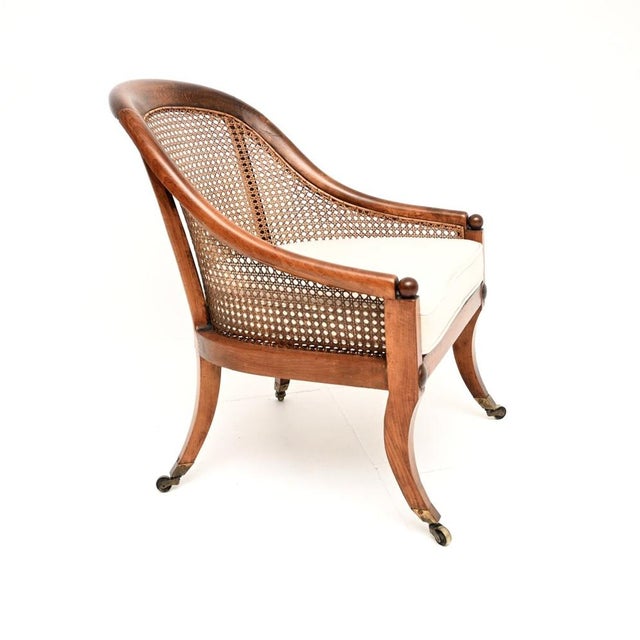 Hollywood Regency Antique Regency Caned Armchair, 1810 For Sale - Image 3 of 11
