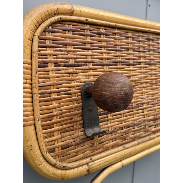 Wood Woven and Curved Bamboo Coat Stand, Italy, 1950s For Sale - Image 7 of 8