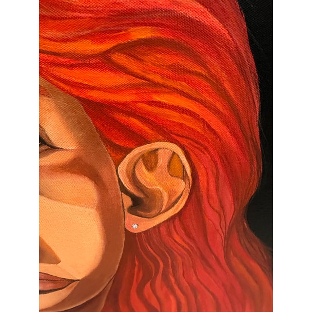 Wood Large Cubist Portrait Oil Painting by Carlos Comesañas, 20th Century For Sale - Image 7 of 14