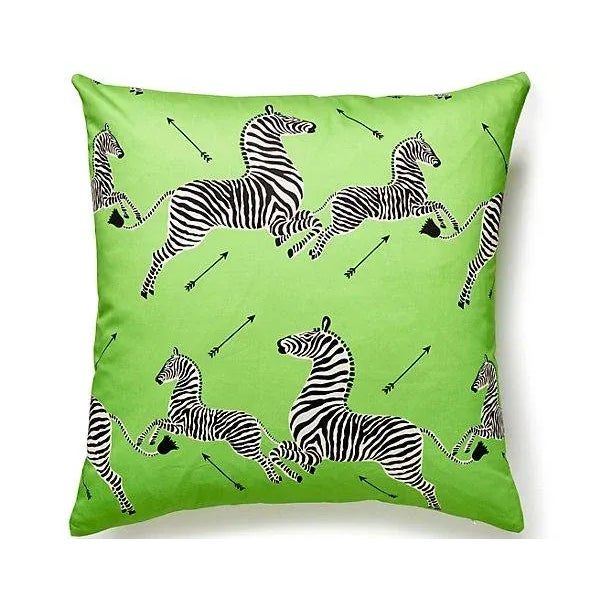 Traditional The House of Scalamandré Zebras Petite Pillow, Lime For Sale - Image 3 of 3