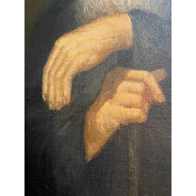 Mid 20th Century Continental School Portrait Oil Painting, Framed For Sale - Image 4 of 9