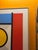 Yellow French Artist Patrice Bertin Geometric Composition Framed Oil on Canvas Signed For Sale - Image 8 of 10