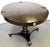 Hollywood Regency Vintage Neoclassical Style Round Pedestal Table With Brass Medallion Accents For Sale - Image 3 of 17
