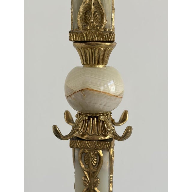 Vintage Italian Onyx Marble and Brass Hall Tree with Rotating Crown and Sculptural Base, 1960s For Sale - Image 17 of 18
