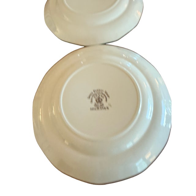 Vintage Adams India Parrot Gray Chinoiserie Ironstone Salad Plates, Set of 3 For Sale - Image 9 of 12