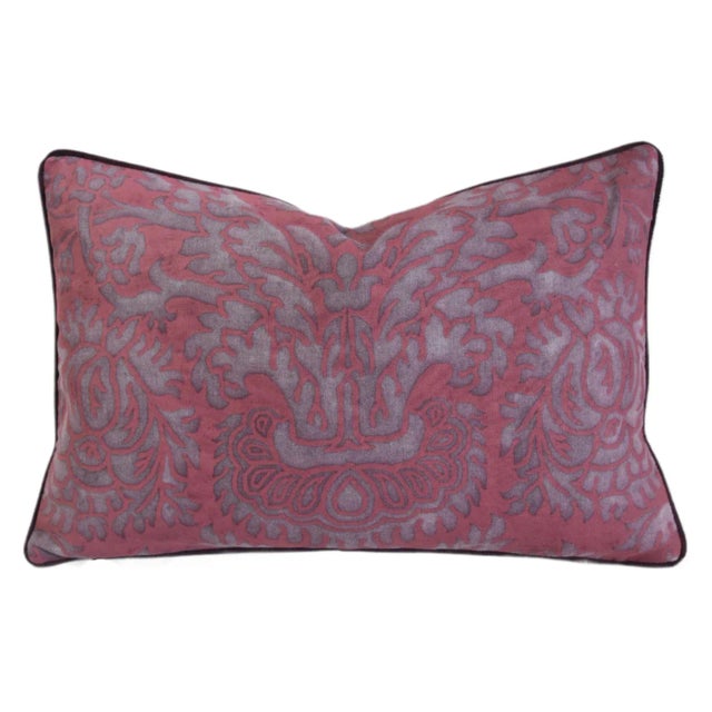 Textile Italian Mariano Fortuny Designer Floral Barberini Feather/Down Pillow For Sale - Image 7 of 8