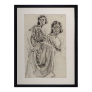 Graphite Female Figure Study Drawing by Anne Neumark C. 1928 For Sale