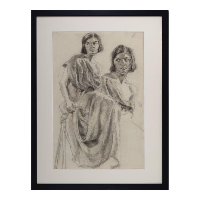 Graphite Female Figure Study Drawing by Anne Neumark C. 1928 For Sale