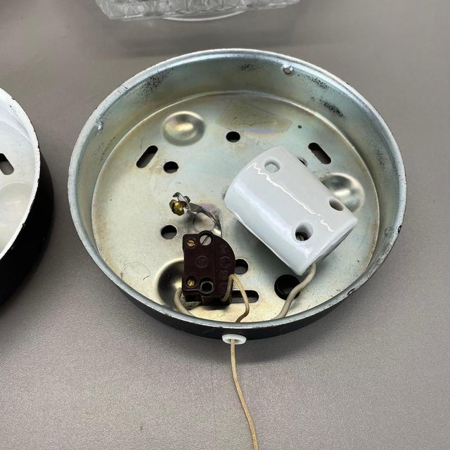 Textured Glass and Teak Wall Lights, Germany, 1970s, Set of 2 For Sale - Image 12 of 18