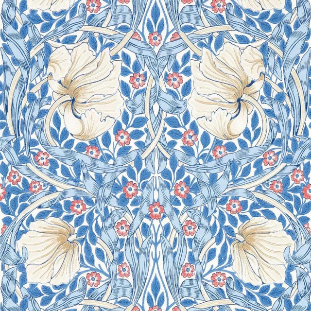 Morris & Co Pimpernel Wallpaper in Woad - a Sample For Sale